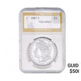 1887-S Morgan Silver Dollar PGA MS61