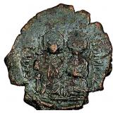 Byzantine Justin II & Sophia 565-578 AD AE Follis