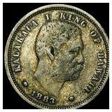 1883 Hawaii Silver Dime NEARLY UNCIRCULATED