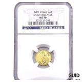 2009 1/10oz $5 Gold Eagle NGC MS70