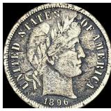 1896-S Silver Barber Dime NICELY CIRCULATED