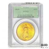 1926 $20 Gold Double Eagle PCGS MS63