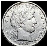 1899 Silver Barber Half Dollar CLOSELY  UNCIRCULA