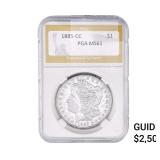 1885-CC Morgan Silver Dollar PGA MS61