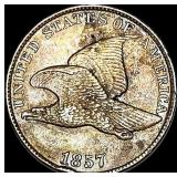 1857 Copper-Nickel Flying Eagle Cent CLOSELY  UNC