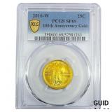 2016W 100th Anniv. 1/4oz Gold Standing Liberty 25C