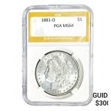1881-O Morgan Silver Dollar PGA MS64