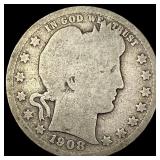1908 Silver Barber Quarter NICELY CIRCULATED