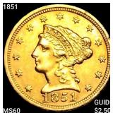1851 $2.50 Gold Quarter Eagle UNCIRCULATED