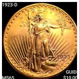 1923-D $20 Gold Double Eagle GEM BU