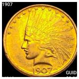 1907 $10 Gold Eagle CHOICE BU
