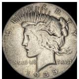 1935-S Silver Peace Dollar ABOUT UNCIRCULATED