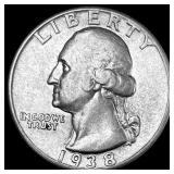 1938 Silver Washington Quarter CLOSELY  UNCIRCULA
