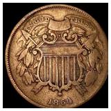 1864 Small Motto Two-Cent Piece NEAR UNC