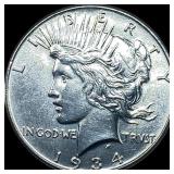 1934 Silver Peace Dollar CHOICE AU