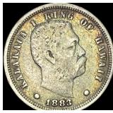 1883 Hawaii Silver Dime ABOUT UNCIRCULATED