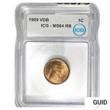 1909 Wheat Cent ICG MS64 RB VDB