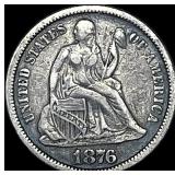 1876-CC Silver Seated Liberty Dime LIGHTLY CIRCULA