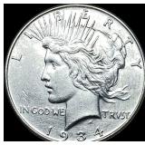 1934 Silver Peace Dollar CLOSELY UNCIRCULATED