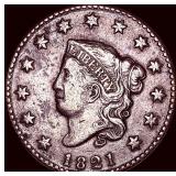 1821 Coronet Head Large Cent CLOSELY  UNCIRCULATE