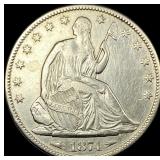 1874 Arrows Seated Liberty Half Dollar NEARLY  UN