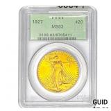 1927 $20 Gold Double Eagle PCGS MS63