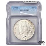 1935 Morgan Silver Dollar ICG AU58