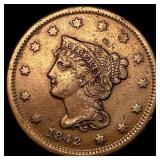 1842 Braided Hair Large Cent NEARLY  UNCIRCULATED