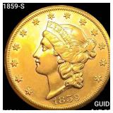1859-S $20 Gold Double Eagle UNCIRCULATED