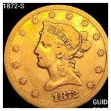 1872-S $10 Gold Eagle NEARLY UNCIRCULATED
