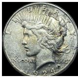 1924-S Silver Peace Dollar CLOSELY UNCIRCULATED