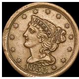 1853 Braided Hair Half Cent CLOSELY UNCIRCULATED