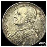1930 Vatican Pius XI Silver 10 Lire CLOSELY UNCIRC