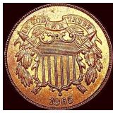 1865 Copper Two-Cent Piece CHOICE BU