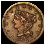 1849 Braided Hair Half Cent CLOSELY  UNCIRCULATED