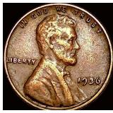 1936 Double Die Obverse Wheat Cent NEARLY UNCIRCU