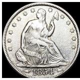 1854 Arrows Seated Liberty Half Dollar ABOUT  UNC