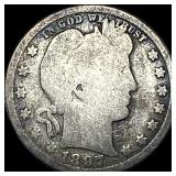 1897-O Silver Barber Quarter NICELY CIRCULATED