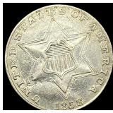 1858 Silver Three-Cent Piece CLOSELY  UNCIRCULATE