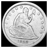 1838 Silver Seated Liberty Quarter LIGHTLY  CIRCU
