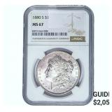 1880-S Morgan Silver Dollar NGC MS67