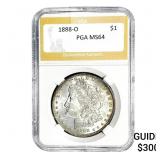 1888-O Morgan Silver Dollar PGA MS64