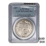 1887 Morgan Silver Dollar  VF25 VAM1 B Part. E Rev