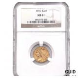 1915 $2.50 Gold Quarter Eagle NGC MS61