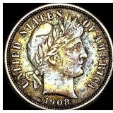 1908-S Silver Barber Dime CLOSELY  UNCIRCULATED
