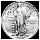 1921 Silver Standing Liberty Quarter NEARLY  UNCI