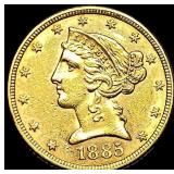 1885 Liberty Head Half Eagle $5 Gold UNCIRCULATED