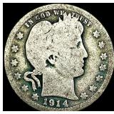 1914 Barber Silver Quarter NICELY CIRCULATED