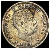 1883 Hawaii Silver Dime NEARLY UNCIRCULATED