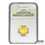 1916 2 Pesos Gold Cuba NGC MS64